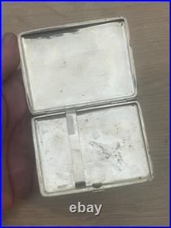Joli Etui boite Argent massif Vietnam Vietnamien Poinçon 900 Paysage 73 Gr
