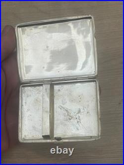 Joli Etui boite Argent massif Vietnam Vietnamien Poinçon 900 Paysage 73 Gr