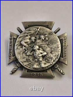 Journée du Poilu 1915 Argent Massif Poinçon Sanglier Rare 10,2 g A. Bargas