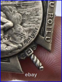 Journée du Poilu 1915 Argent Massif Poinçon Sanglier Rare 10,2 g A. Bargas