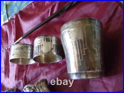LOT EN ARGENT. 340grs. EN VERMEIL. LOUCHE A CERISES. POINCON CERES. 1819.1839