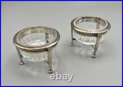 Lefranc J. B. S. Salerons Argent Massif Cristal Taillé Paris 1809-19 Poinçon Coq