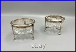 Lefranc J. B. S. Salerons Argent Massif Cristal Taillé Paris 1809-19 Poinçon Coq