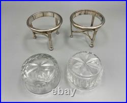 Lefranc J. B. S. Salerons Argent Massif Cristal Taillé Paris 1809-19 Poinçon Coq