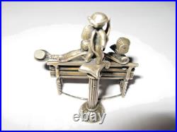 Les amoureux sur un banc et cupidon argent massif 46 gr poinçon
