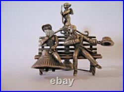 Les amoureux sur un banc et cupidon argent massif 46 gr poinçon