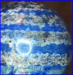 Les anneaux de Saturne! Sphère lapis lazuli, socle antique argent massif poinçon