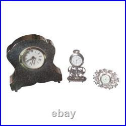 Lot 2 pendulettes argent Et Une 3eme Offerte-baroque & Art Nouveau poinçons