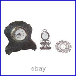 Lot 2 pendulettes argent Et Une 3eme Offerte-baroque & Art Nouveau poinçons