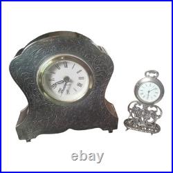 Lot 2 pendulettes argent Et Une 3eme Offerte-baroque & Art Nouveau poinçons