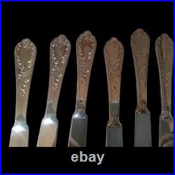 Lot 6 couteaux de table argent massif 800 poinçon couronne Allemagne XIXe/XXe