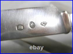 Lot Couteaux Lame Argent Massif Poinçon Vieillard Manche Ebene Silver Knife