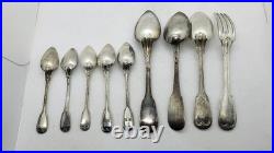 Lot De 9 Couverts En Argent Massif Poincon Minerve De 389 Grammes