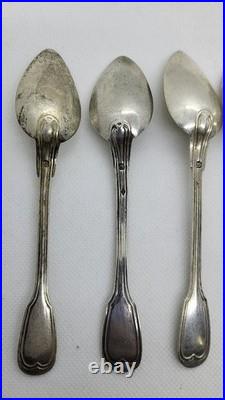Lot De 9 Couverts En Argent Massif Poincon Minerve De 389 Grammes