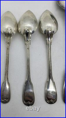 Lot De 9 Couverts En Argent Massif Poincon Minerve De 389 Grammes