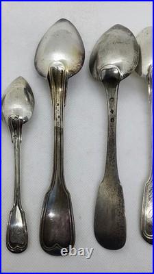 Lot De 9 Couverts En Argent Massif Poincon Minerve De 389 Grammes