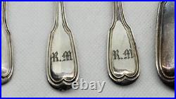 Lot De 9 Couverts En Argent Massif Poincon Minerve De 389 Grammes