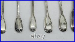 Lot De 9 Couverts En Argent Massif Poincon Minerve De 389 Grammes