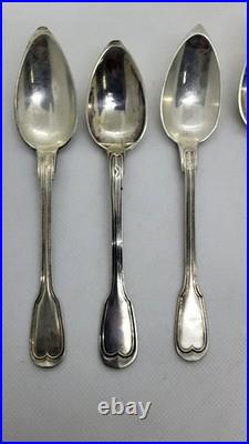 Lot De 9 Couverts En Argent Massif Poincon Minerve De 389 Grammes
