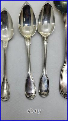 Lot De 9 Couverts En Argent Massif Poincon Minerve De 389 Grammes
