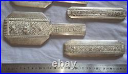 Lot d'argent massif Poinçons Cygne x6, 900 x3 800 x1 Asie Indo chine 780 Gr