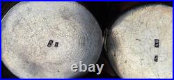 Lot d'argent massif Poinçons Cygne x6, 900 x3 800 x1 Asie Indo chine 780 Gr