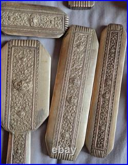 Lot d'argent massif Poinçons Cygne x6, 900 x3 800 x1 Asie Indo chine 780 Gr
