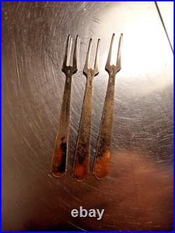 Lot de 3 petites fourchettes Argent Massif Emaille Cloisonnés Russe poincon 875