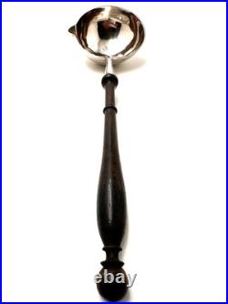 Louche à Punch en argent massif et bois tourné, poinçon Minerve époque XIXe