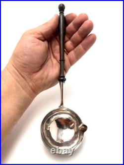 Louche à Punch en argent massif et bois tourné, poinçon Minerve époque XIXe