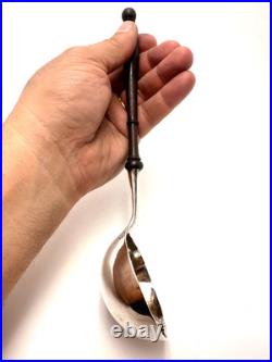 Louche à Punch en argent massif et bois tourné, poinçon Minerve époque XIXe