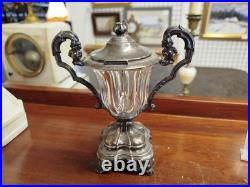 MOUTARDIER en ARGENT MASSIF et Cristal XIXe 19e Art Table Poincons 29VitB 05/03