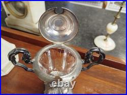 MOUTARDIER en ARGENT MASSIF et Cristal XIXe 19e Art Table Poincons 29VitB 05/03