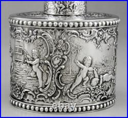 Magnfique boîte à thé en argent massif allemande poinçon HANAU GERMANY 19EME