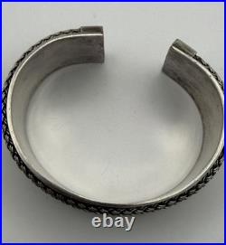 Magnifique Bracelet Manchette Argent Massif Poinçon 925 Ethnique Tressé 51gr