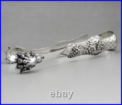 Magnifique Pince à sucre en argent massif poinçon minerve XIXe poids 71.6 G