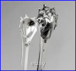 Magnifique Pince à sucre en argent massif poinçon minerve XIXe poids 71.6 G