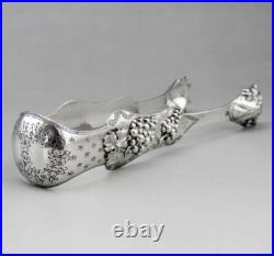 Magnifique Pince à sucre en argent massif poinçon minerve XIXe poids 71.6 G
