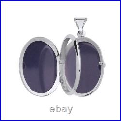 Médaillon de famille gravé 4 photos en argent massif 925 poinçon 26 x 20 mm