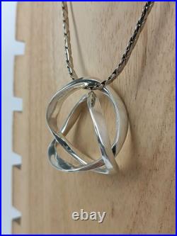 Moniquet France Pendentif argent 925 massif signé + poinçon style Mobius