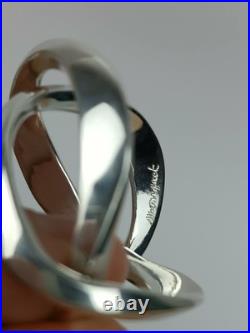 Moniquet France Pendentif argent 925 massif signé + poinçon style Mobius