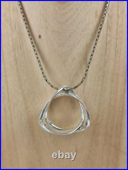 Moniquet France Pendentif argent 925 massif signé + poinçon style Mobius