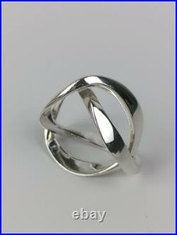 Moniquet France Pendentif argent 925 massif signé + poinçon style Mobius