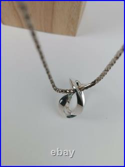 Moniquet France Pendentif argent 925 massif signé + poinçon style Mobius