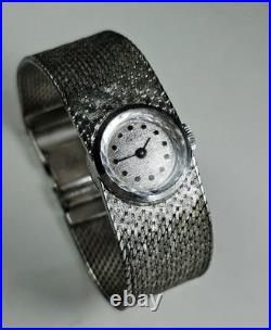 Montre Bijou Vintage CHILEX Argent 800 Poinçon Cygne Verre Facetté 1960s