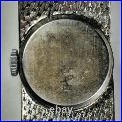 Montre Bijou Vintage CHILEX Argent 800 Poinçon Cygne Verre Facetté 1960s