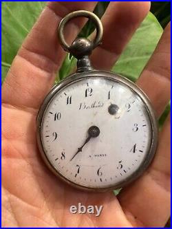 Montre Gousset Coq Argent Massif Poinçon Antique Silver Clock Gusset Berthoud
