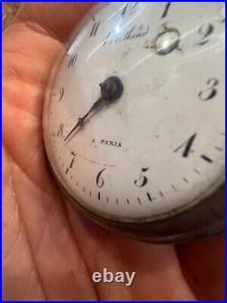 Montre Gousset Coq Argent Massif Poinçon Antique Silver Clock Gusset Berthoud