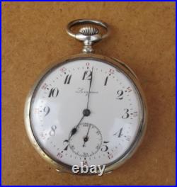 Montre Gousset Longines en argent massif poinçon d'argent cygne Art Deco Montre Gousset Longines en argent massif poinçon d'argent cygne Art Deco