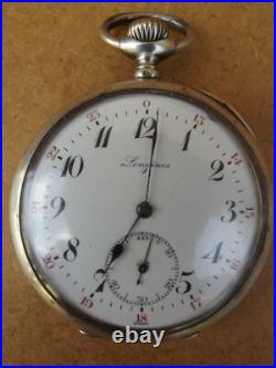 Montre Gousset Longines en argent massif poinçon d'argent cygne Art Deco Montre Gousset Longines en argent massif poinçon d'argent cygne Art Deco